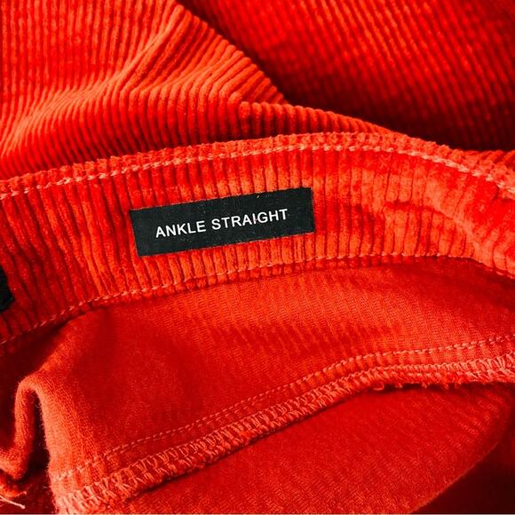 NWT Judy Blue orange rust high waist ankle straight leg corduroy pants 32 - Picture 7 of 9